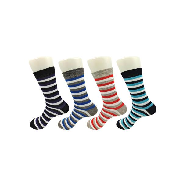 Anti - Bacterial Cashmere Cotton Dress Socks With Different Color Stripes