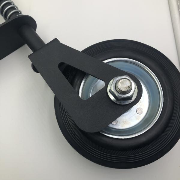 House Outdoor Garden Fence Gate Wheel in Black Powder Coated Metal Sliding Design