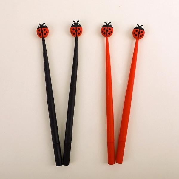 Hot Sale Seven-spotted Ladybug Silicone Gel Pens for School Office