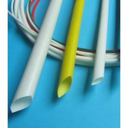 China SGS Silicone Rubber Fiberglass Sleeving , Braided Fiberglass Sleeve Extrudgd for sale