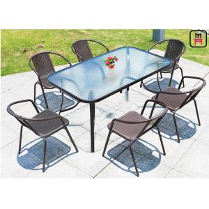 Square/ Round Outdoor Restaurant Tables Carbon Steel Weatherproof Patio