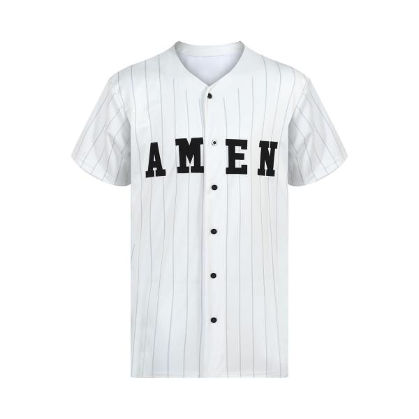 Unisex Buttoned Baseball Team Wear Jersey Tees Breathable Polyester Custom