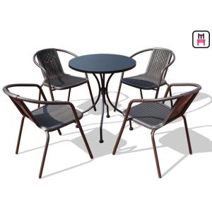 Square/ Round Outdoor Restaurant Tables Carbon Steel Weatherproof Patio