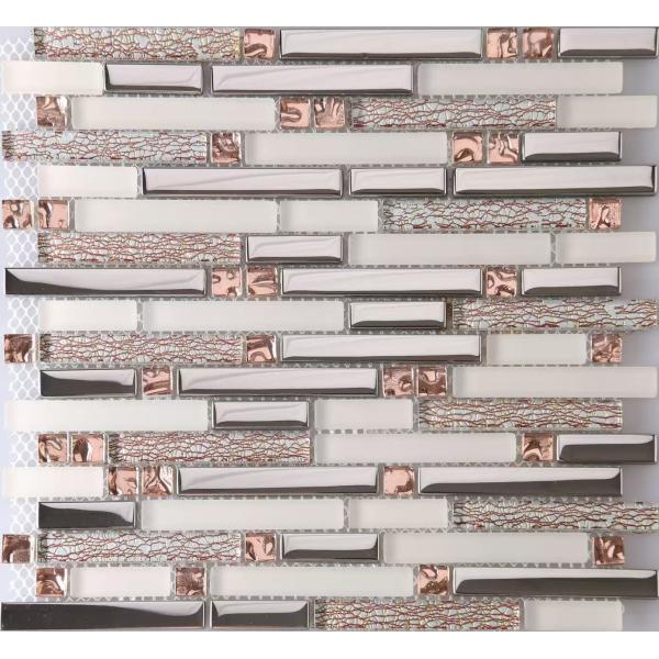 Mixed Plating Goldleaf Glass Mosaic Wall Tile for Hotel Bathroom Interior