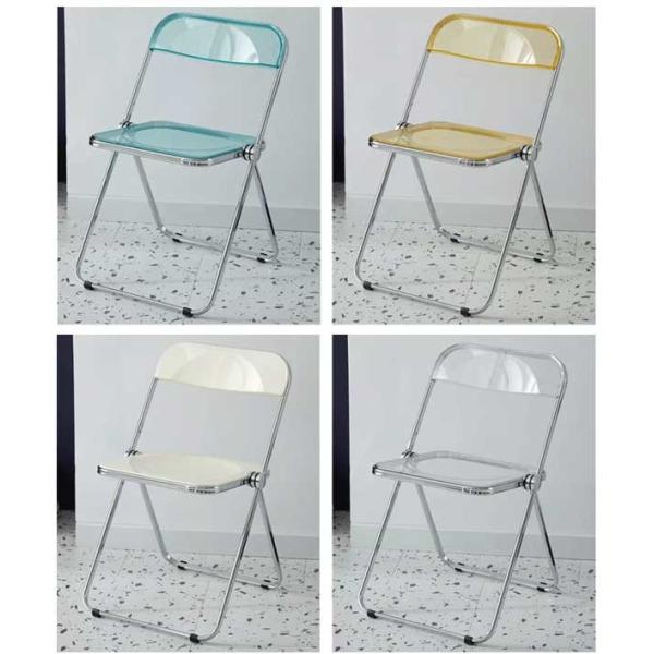 Portable Indoor Outdoor Chair Transparent Metal Plastic Folding Chairs