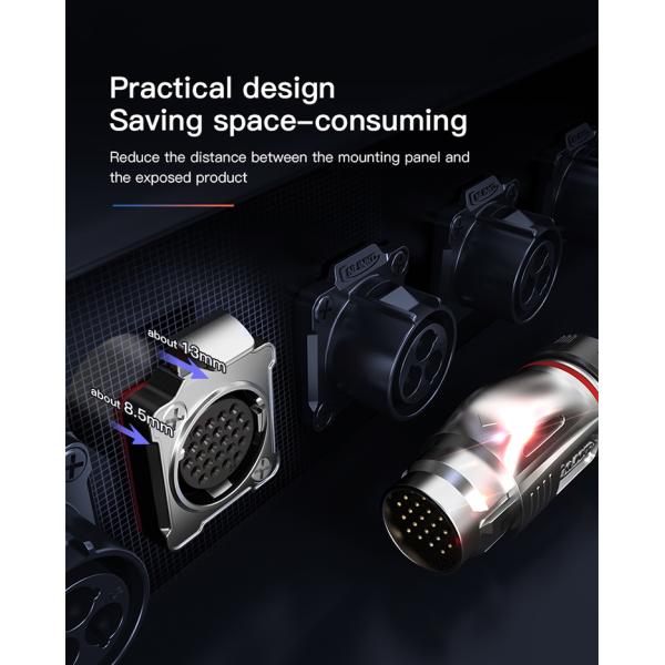 BD24 Industrial Waterproof Metal Female Male IP68 10 Pin Plug Socket Cable Connector