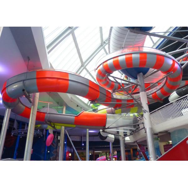6 Guests Per Time Colorful Custom Fiberglass Water Slides