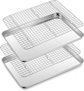 Cheap Mirror Finished Oven Baking Tray Rectangle Stainless Steel Baking Sheet wholesale