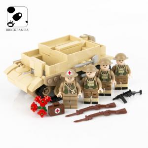 China Small tracked-car figures toy weapons accessories WW2 military tank army soldiers set building blocks on sale