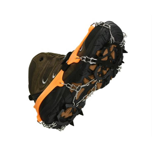 Anti-Slip Whole Stainless Steel Chain Silicone Hiking Climbing Ice Grippers Crampons For Shoes Winter