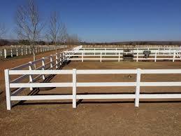 PVC Horse Fence installation showing complete fencing system