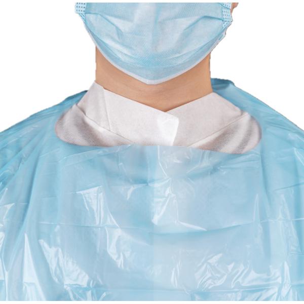 Medical Plastic Isolation Gown Disposable CPE Protective With Thumb Loop Cuffs
