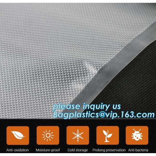 Embossing Resealable Vacuum Food Bags For Household Eco- friendly Texture Vacuum Food Storage Plastic Bag Rolls Moisture