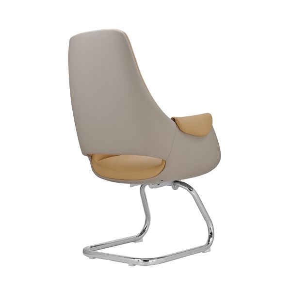 Office Chair Without Wheels PU Leather Ergonomic Chairs for Elegant Office Conference Room