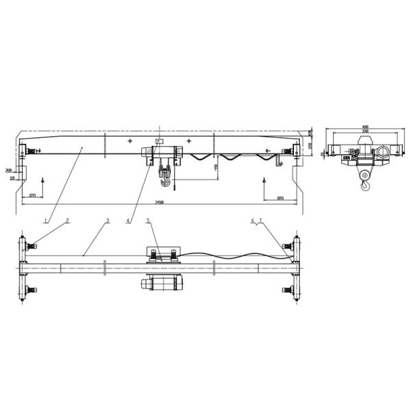 LDC Type Electric bridge Single Girder Overhead Crane 3 ton For Workshop