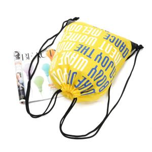 Cheap 10Kg Durability Yellow Drawstring Backpack Bag 210D Polyester wholesale