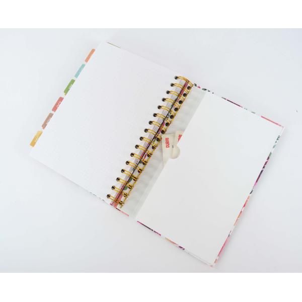 Glue Binding Hardcover Notebook Printing 6x8 Inch Gold Blank Spiral Bound Notebook