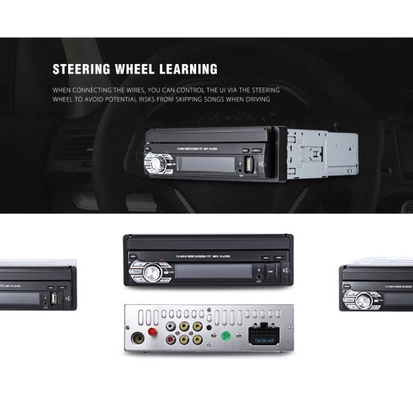 7 Inch Retractable Android Car Radio 1 Din FM AM USB Bluetooth Car Multimedia System With Gps