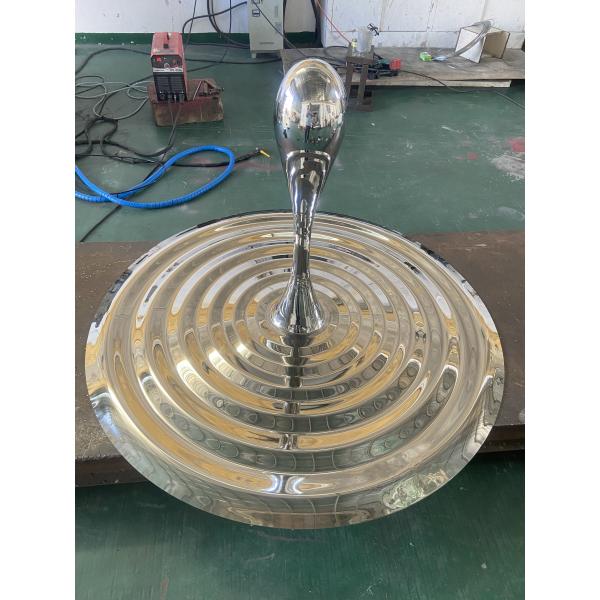 Mirror Stainless Steel Water Drop Sculpture Pool Water Feature Decoration