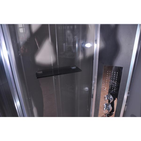 Dark Grey Profiles Quadrant Shower Cubicles , Curved Corner Shower Units