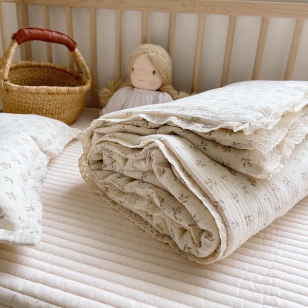 Super Soft Breathable Floral Muslin Baby Crib Comforter Blanket And Quilt Cotton Lightweight