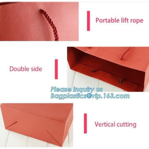 Luxury Metal Button Top Quality Gift Brown Paper Bags with Strong Handle,reusable ecofriendly customizable promotional l