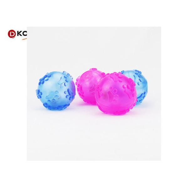 Random Color Pet Toys Chasing Bounce Rubber Ball LED Light Up Flashing