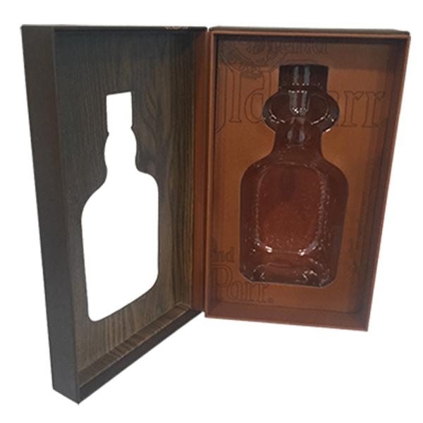 Leather Wine Gift Packaging Box With Button Closure And Ribbion Stand
