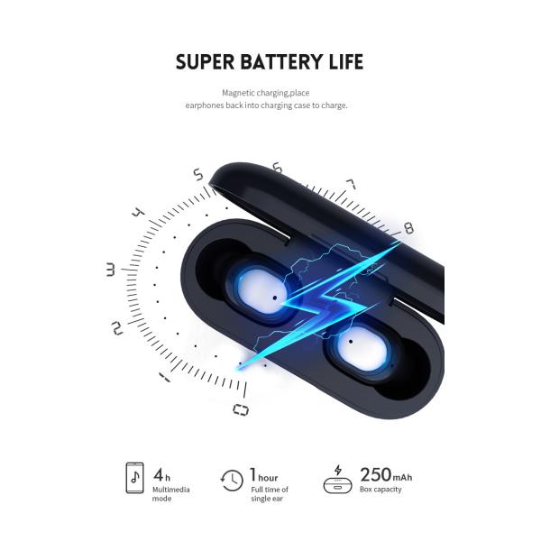 Q2 Blue tooth in-Ear Headset Earbud V5.0 Noise Cancelling Invisible Outdoor Sports TWS Earphone Headphone for Cell Phone