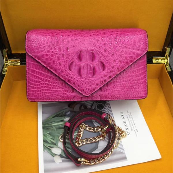 Exotic Alligator Skin Women Small Clutch Bag Genuine Crocodile Leather Female Envelop Purse Lady Cross Shoulder Bag