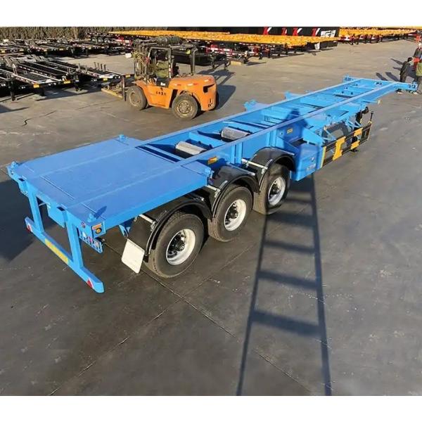 Carbon steel 12.5m Skeleton semi trailer 40ft Container Chassis truck trailer for sale