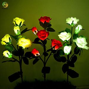 Cheap Outdoor LED Commercial Light Simulation Rose Flower Solar Light wholesale
