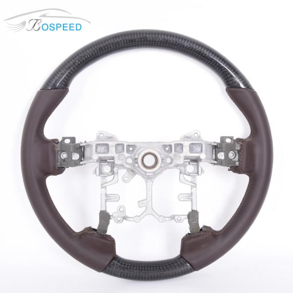 Smooth Leather Toyota Carbon Fiber Steering Wheel Matte 350mm