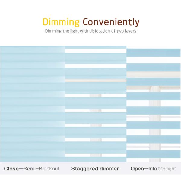 Dual layer Zebra Shades For Windows Semi Blackout UV Resistant
