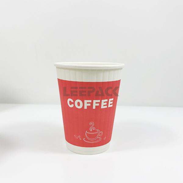 3D embossed paper cups 12oz double wall paper cup for hot drink or coffee