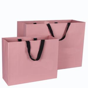 Cheap Pink Color Cardboard Bag Laminated Printed Luxury For Shopping / Gift wholesale