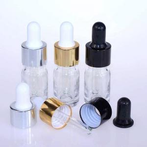 Cheap Transparent Gold 0.16OZ Oil Dropper Glass Bottle For Essential Water wholesale