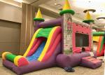 Commercial Grade Bounce House Slide Combo , Pink Princess Girls Big Bounce House