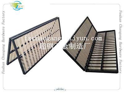 Convenient Folding Metal Bed Frame With Wooden Slats Single / Double Size