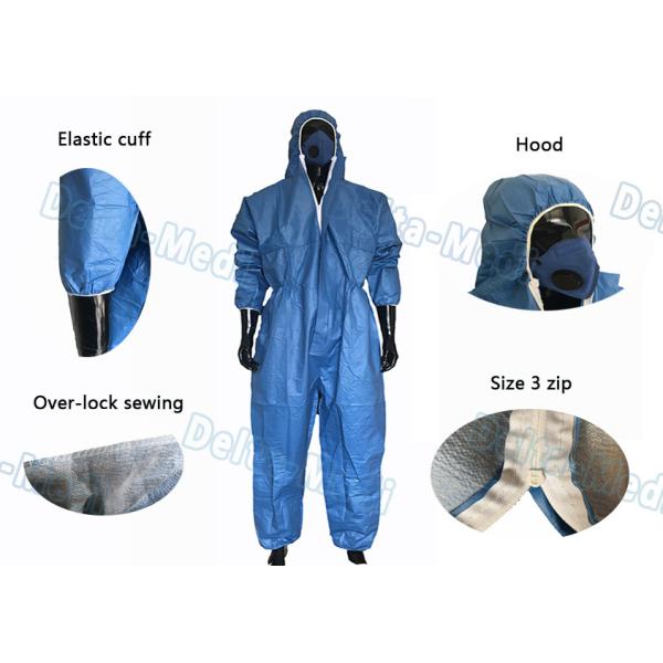 Blue Film Breathable Disposable Coveralls Working Uniform S - XXL For Industry