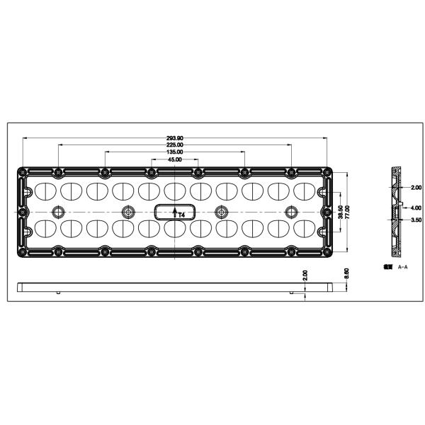 Rectangular LED Street Light Lens SMD7070 22IN1 TYPE4S Lens High Power LED Lens