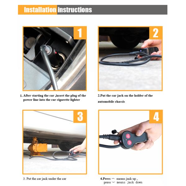 auto emergency tools electric jack with inflating pump and tow rope