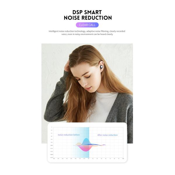 Q2 Blue tooth in-Ear Headset Earbud V5.0 Noise Cancelling Invisible Outdoor Sports TWS Earphone Headphone for Cell Phone