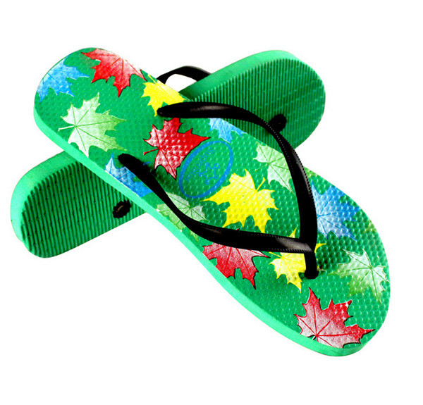 V strap full color printed Women Flip flops thongs slipers manufacturers