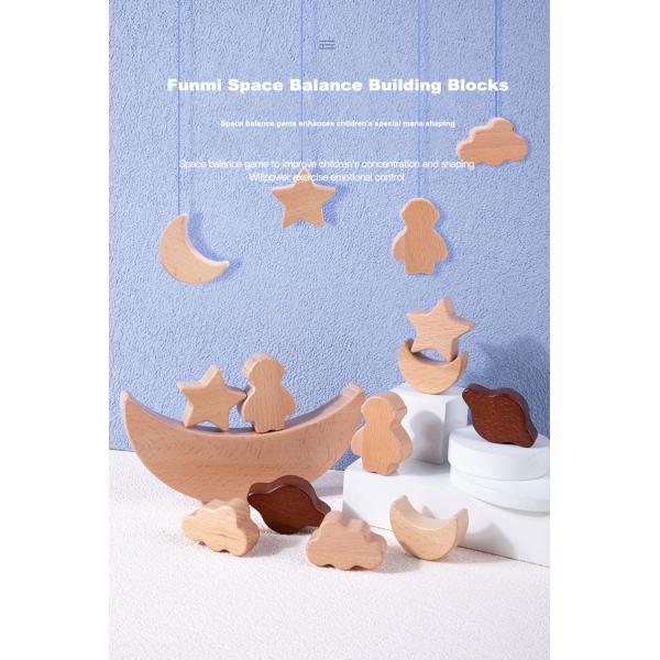 Montessori Children's Educational Toys Wooden Blocks Stars Moon Stacked Blocks Wooden Toy Diy Baby Balance Training Cons
