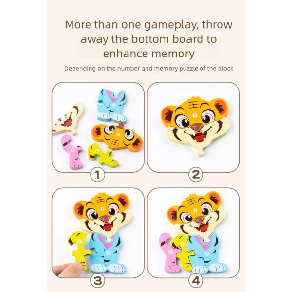 2025 Early Educational 3d Animal Traffic Jigsaw Game Children Cognitive Wooden Matching Puzzles Board Toys for Kids Boys Girls
