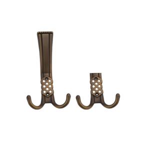 Cheap home furniture zinc double design antique wall mounted coat hooks wholesale