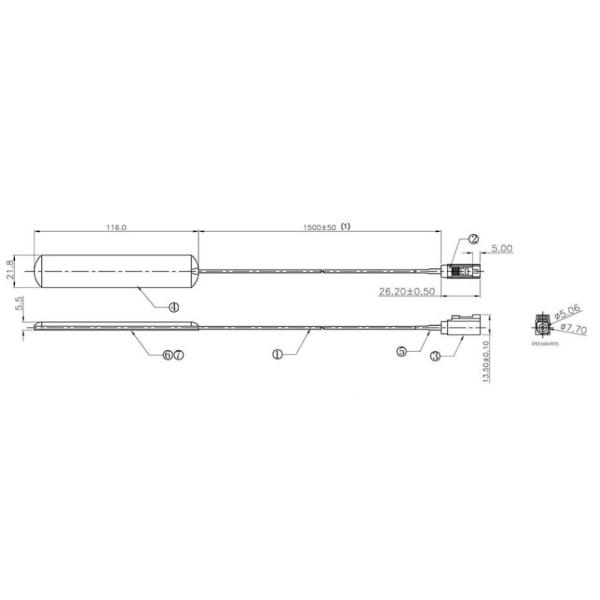 RG174 Coaxial Line Welding 4G LTE Vehicle Antenna