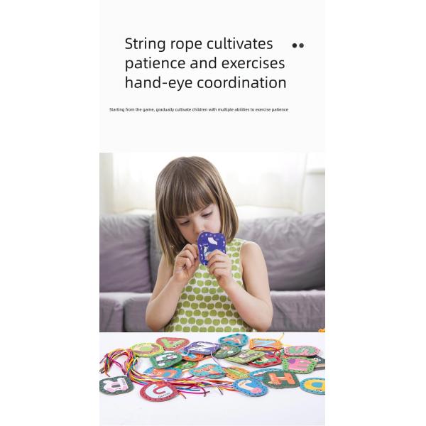 Double Sided Sewing Cards Imagination Development Lacing Toys Games for Children