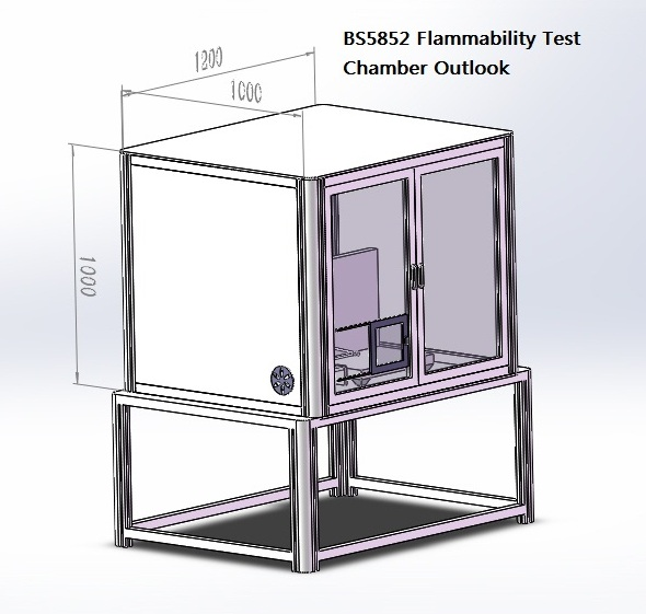 Stainless Steel Foam Flammability Tester Frame For Testing Furniture Flammability